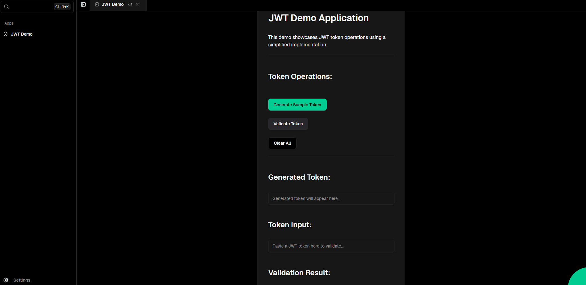 JWT Demo Application